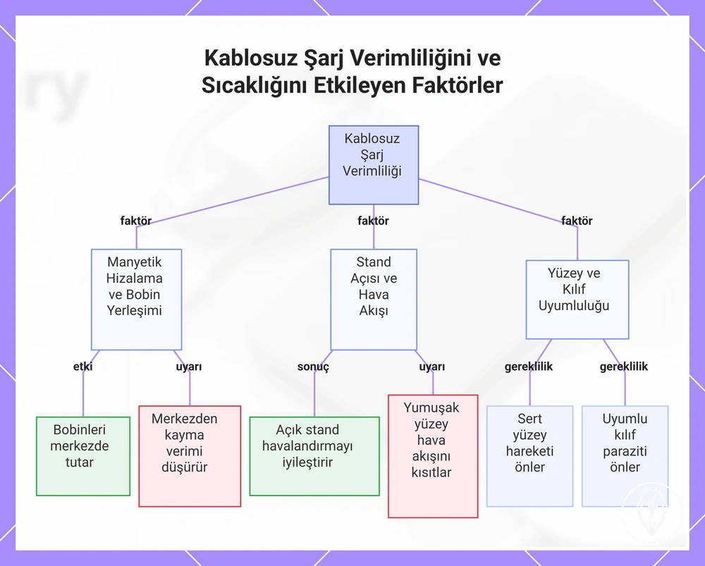 Kablosuz Şarj Verimliliğini ve Sıcaklığını Etkileyen Faktörler