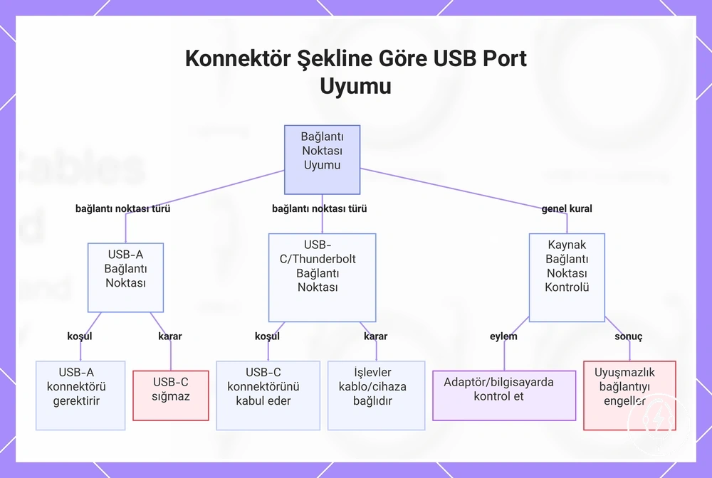 Konnektör Şekline Göre USB Port Uyumu