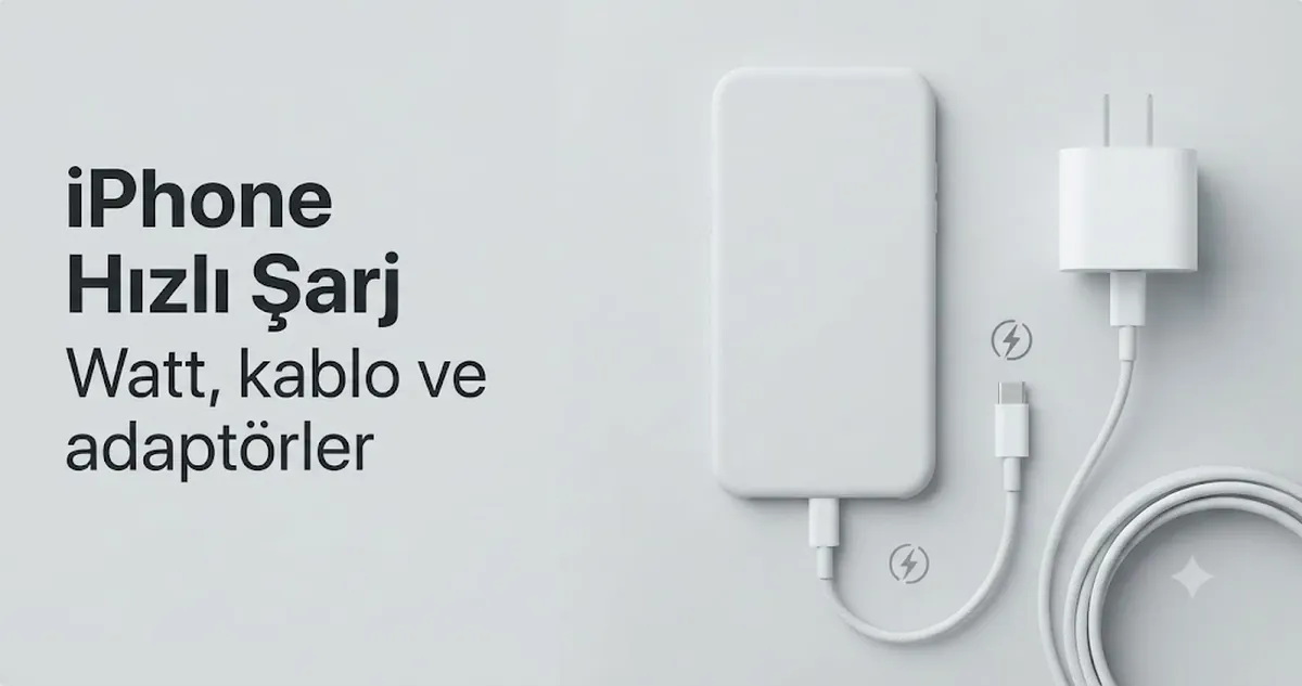 Adaptör, kablo ve güç odaklı düzenle iPhone hızlı şarj aksesuarları