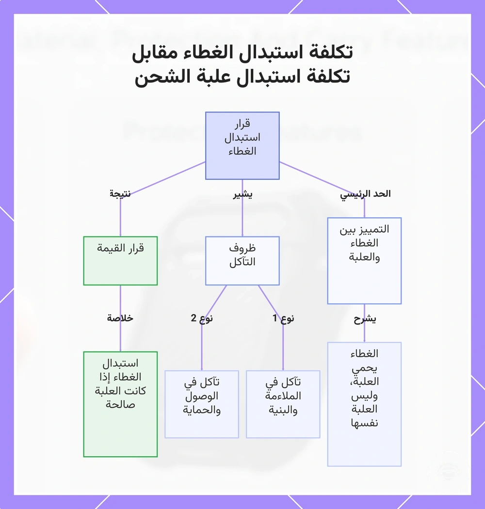 تكلفة استبدال الغطاء مقابل تكلفة استبدال علبة الشحن