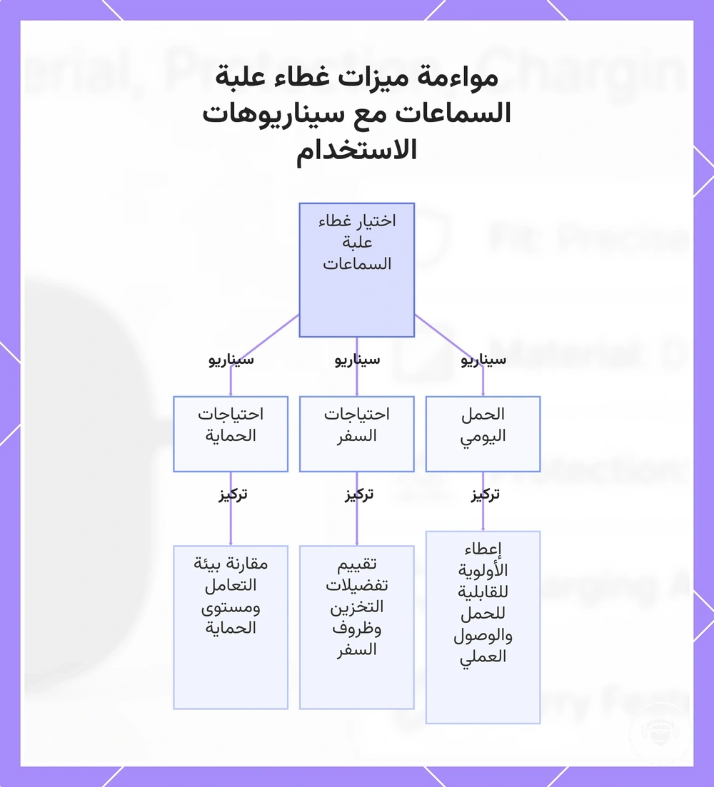 مواءمة ميزات غطاء علبة السماعات مع سيناريوهات الاستخدام
