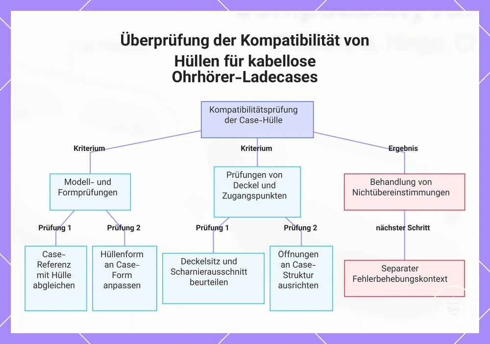 Überprüfung der Kompatibilität von Hüllen für kabellose Ohrhörer-Ladecases