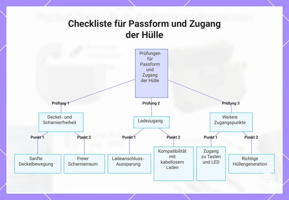 Checkliste für Passform und Zugang der Hülle