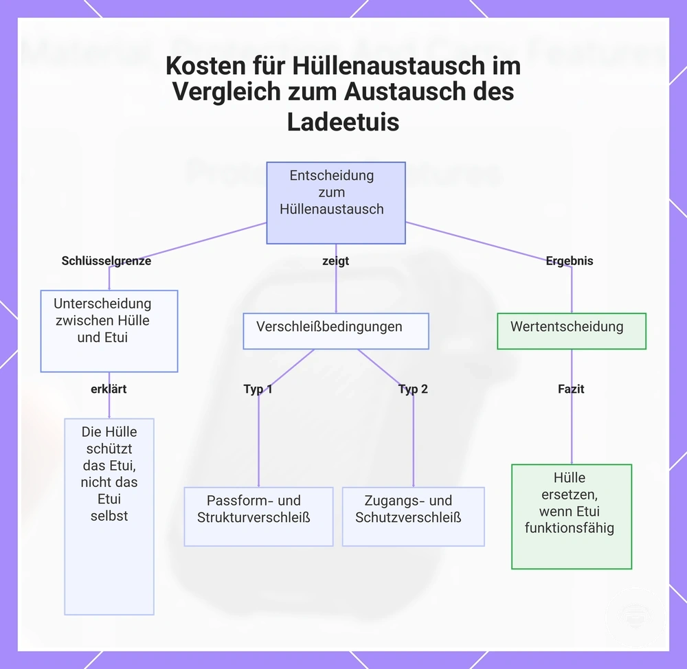 Kosten für Hüllenaustausch im Vergleich zum Austausch des Ladeetuis