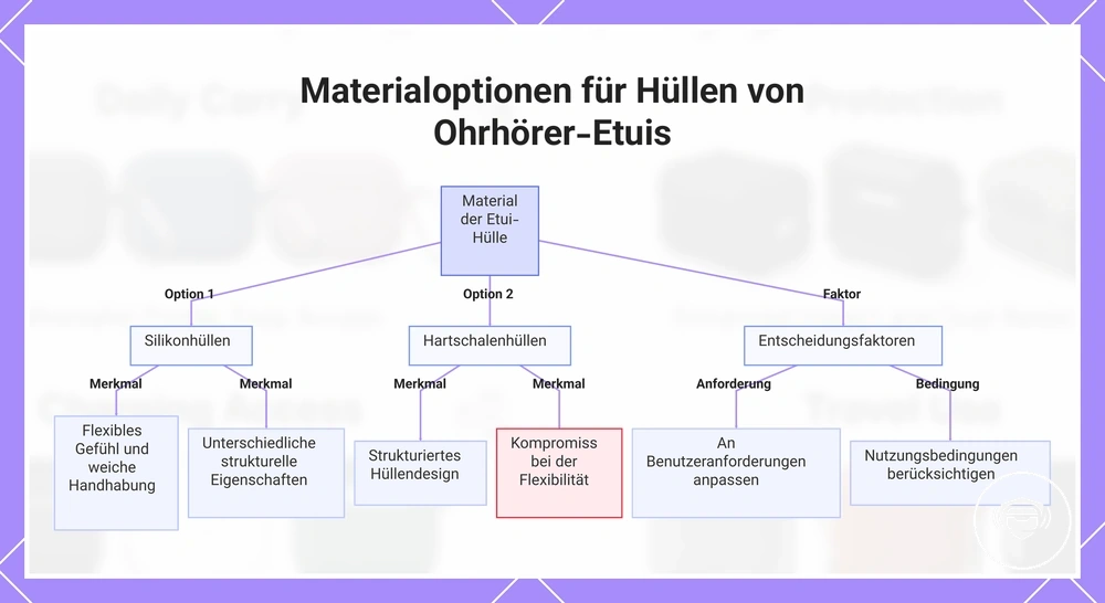 Materialoptionen für Hüllen von Ohrhörer-Etuis