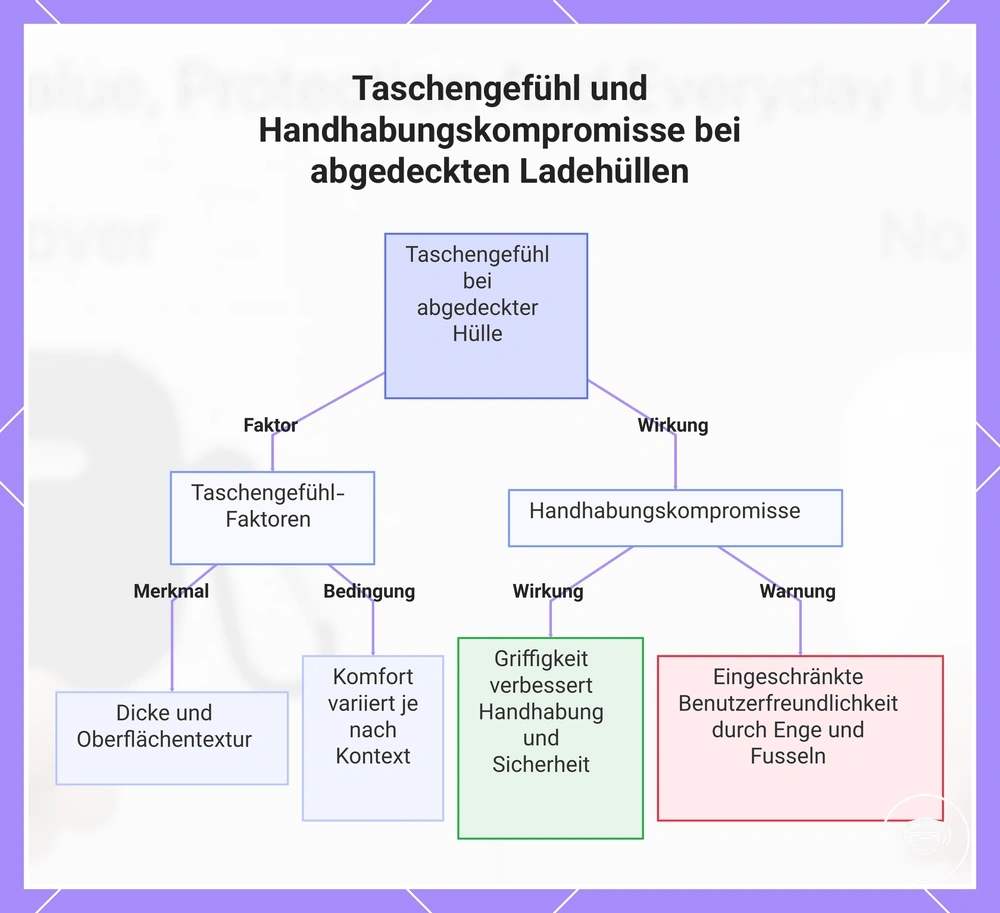 Taschengefühl und Handhabungskompromisse bei abgedeckten Ladehüllen
