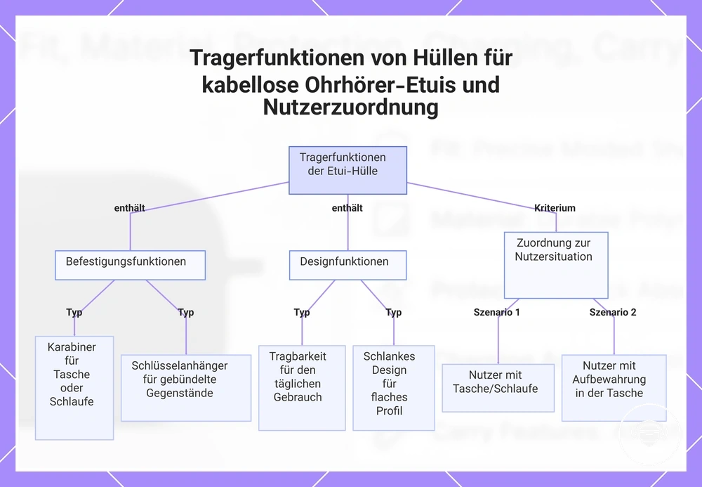 Tragerfunktionen von Hüllen für kabellose Ohrhörer-Etuis und Nutzerzuordnung