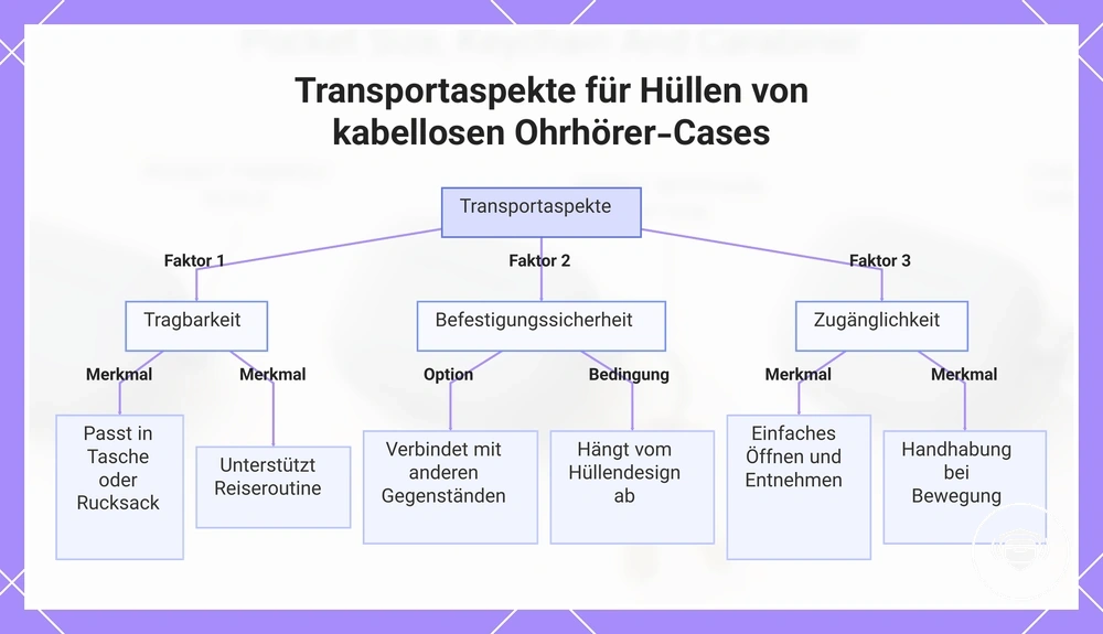 Transportaspekte für Hüllen von kabellosen Ohrhörer-Cases