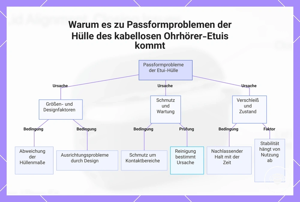 Warum es zu Passformproblemen der Hülle des kabellosen Ohrhörer-Etuis kommt