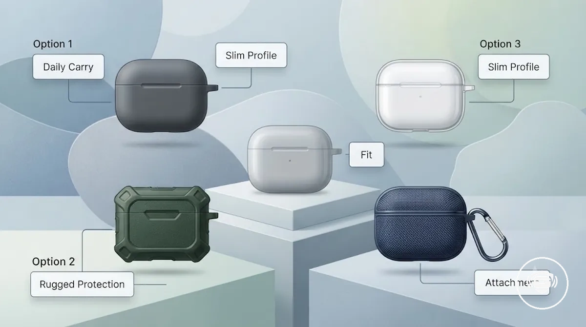 Wireless earbud case cover options compared by carry and protection needs