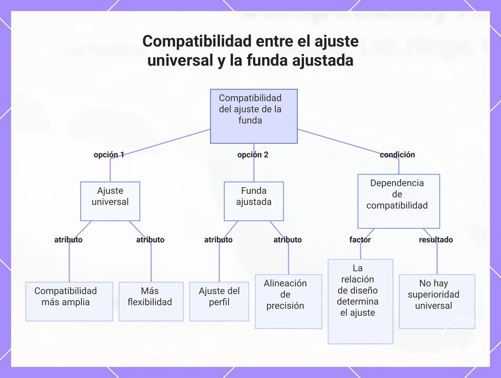 Compatibilidad entre el ajuste universal y la funda ajustada