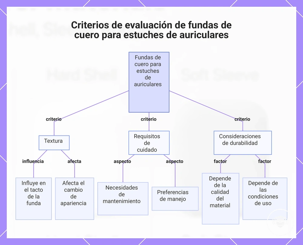 Criterios de evaluación de fundas de cuero para estuches de auriculares