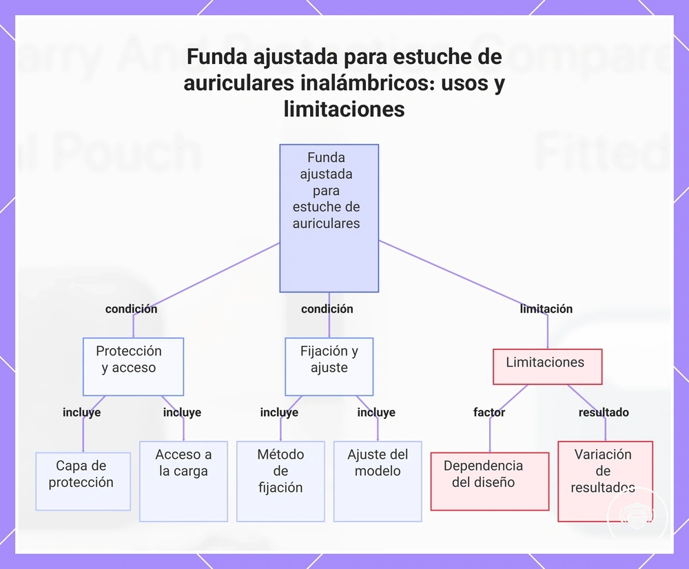 Funda ajustada para estuche de auriculares inalámbricos: usos y limitaciones