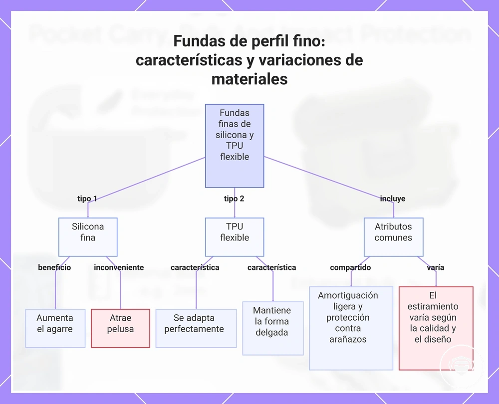 Fundas de perfil fino: características y variaciones de materiales