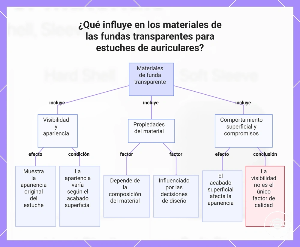 ¿Qué influye en los materiales de las fundas transparentes para estuches de auriculares?
