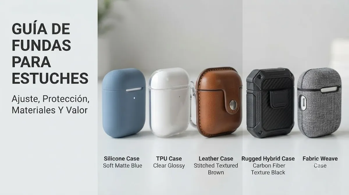 Fundas para estuches de auriculares inalámbricos con protección ajustada, tipos de material y detalles de carga