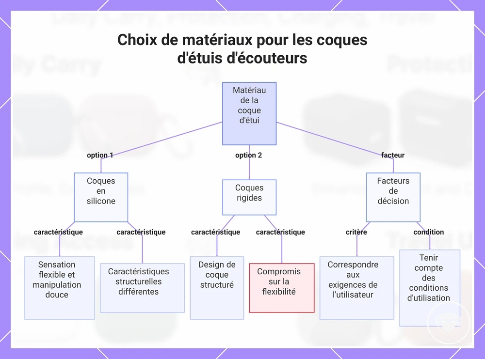 Choix de matériaux pour les coques d'étuis d'écouteurs