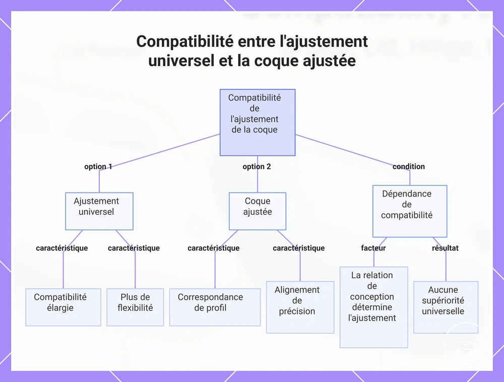 Compatibilité entre l'ajustement universel et la coque ajustée