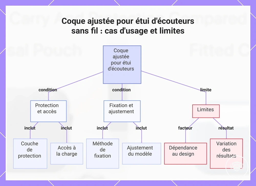 Coque ajustée pour étui d'écouteurs sans fil : cas d'usage et limites