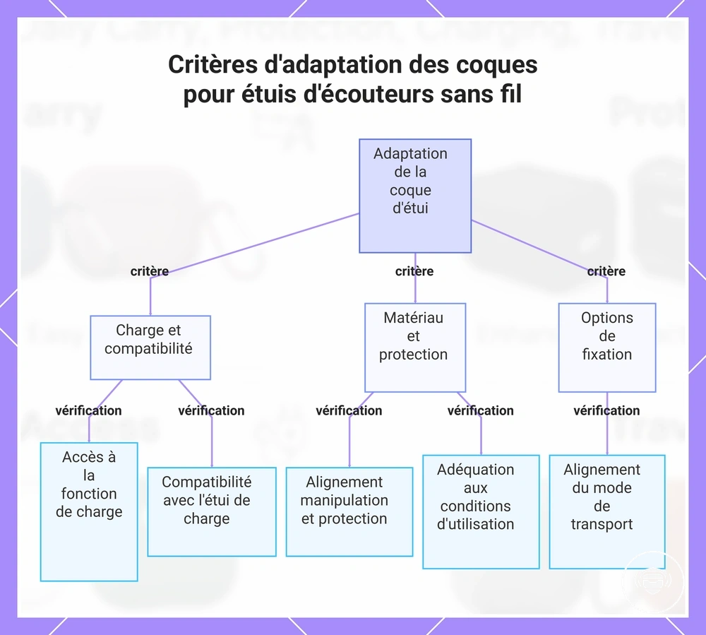 Critères d'adaptation des coques pour étuis d'écouteurs sans fil