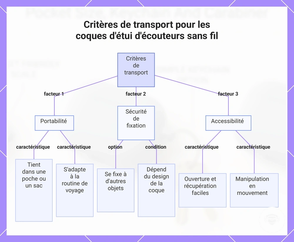 Critères de transport pour les coques d'étui d'écouteurs sans fil