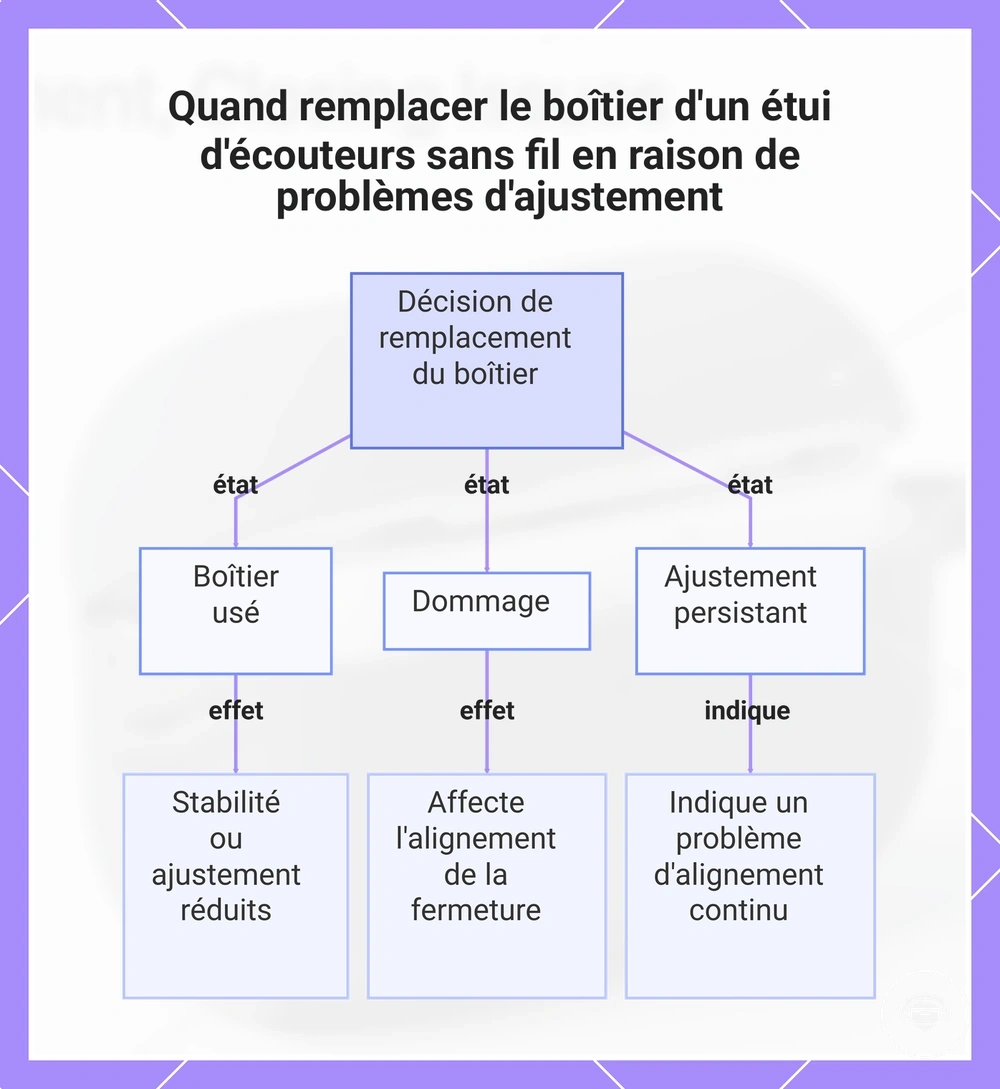 Quand remplacer le boîtier d'un étui d'écouteurs sans fil en raison de problèmes d'ajustement
