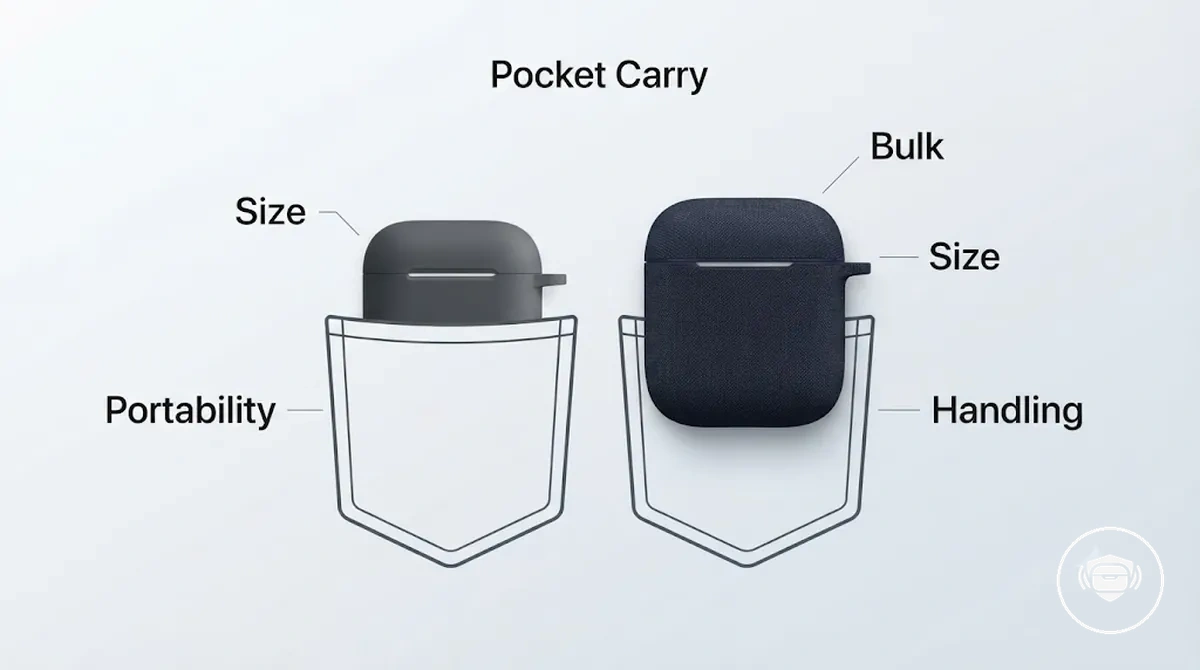 design de coque pour boîtier d’écouteurs sans fil adapté à la poche