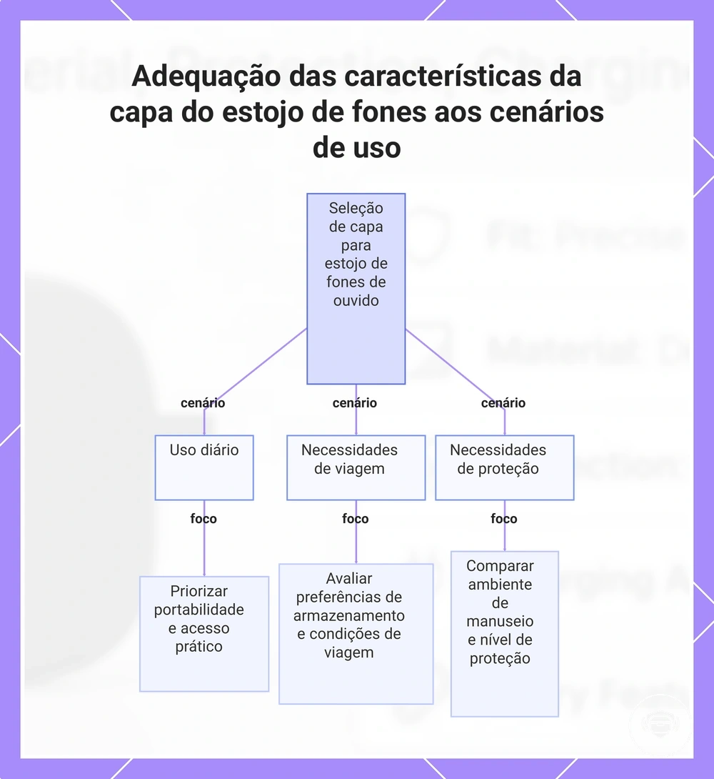 Adequação das características da capa do estojo de fones aos cenários de uso