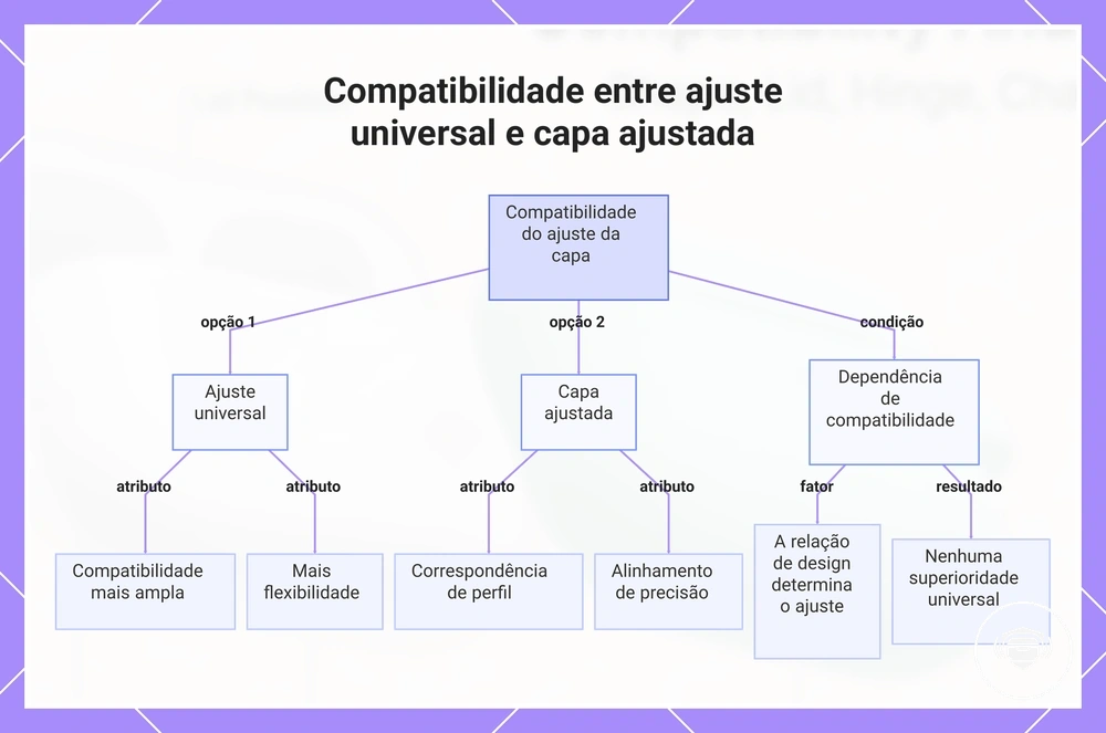 Compatibilidade entre ajuste universal e capa ajustada