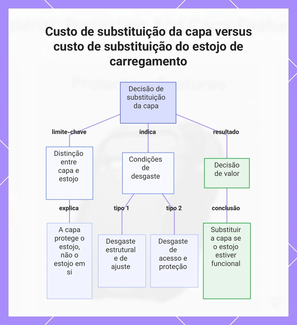 Custo de substituição da capa versus custo de substituição do estojo de carregamento
