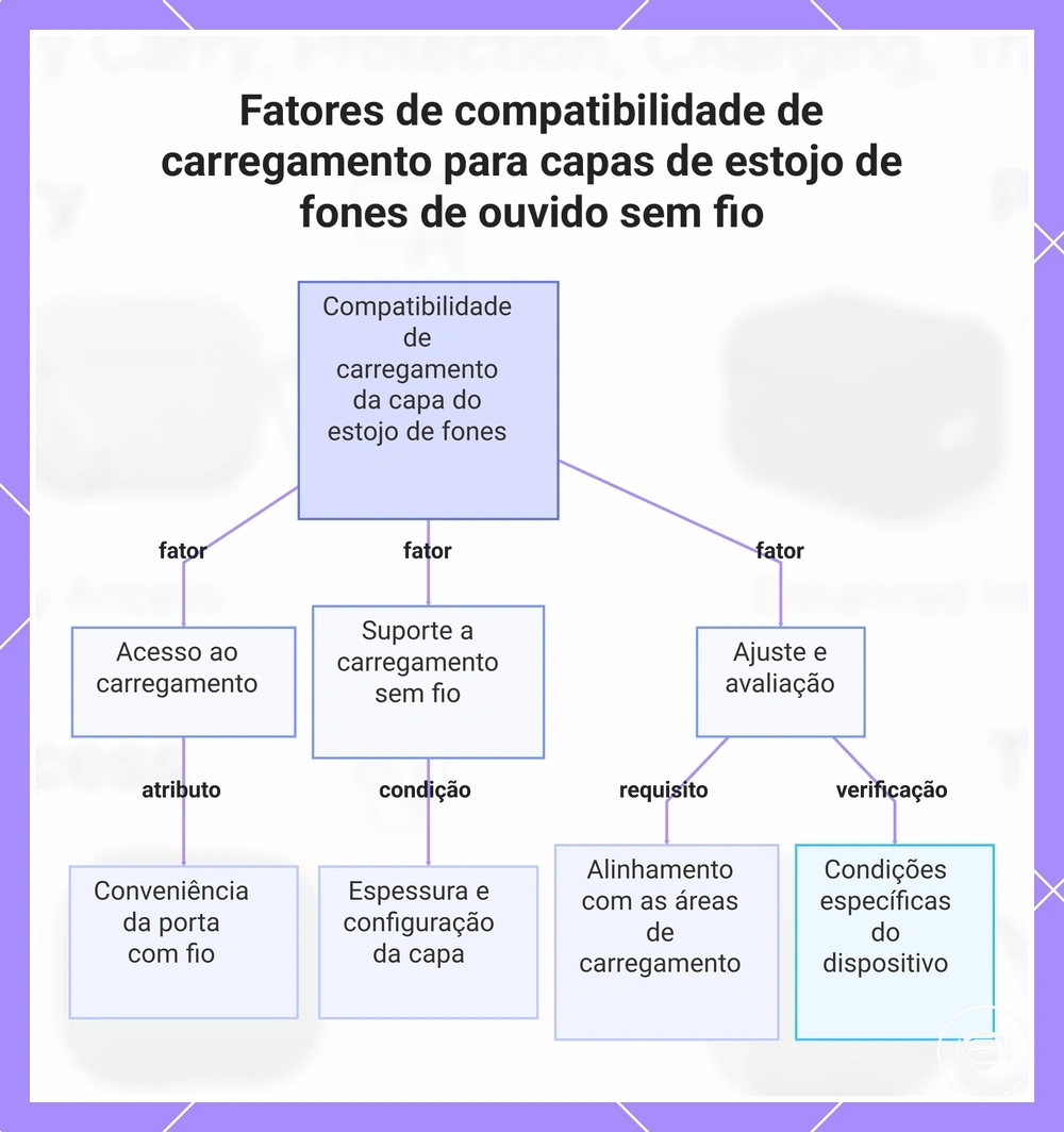 Fatores de compatibilidade de carregamento para capas de estojo de fones de ouvido sem fio