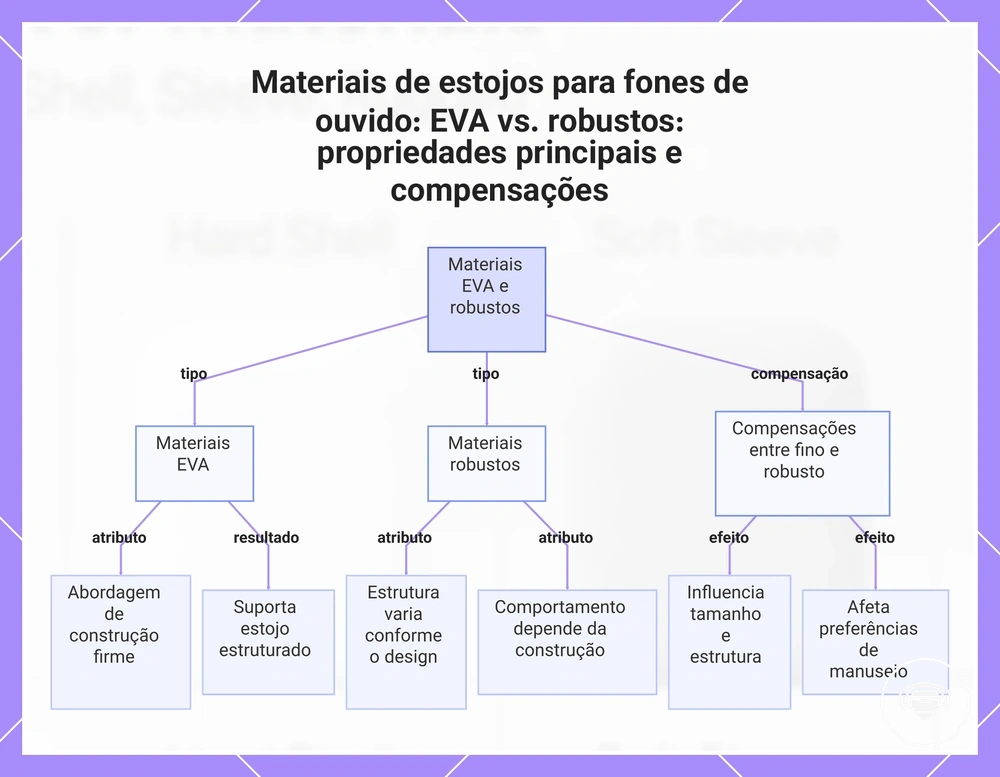 Materiais de estojos para fones de ouvido: EVA vs. robustos: propriedades principais e compensações