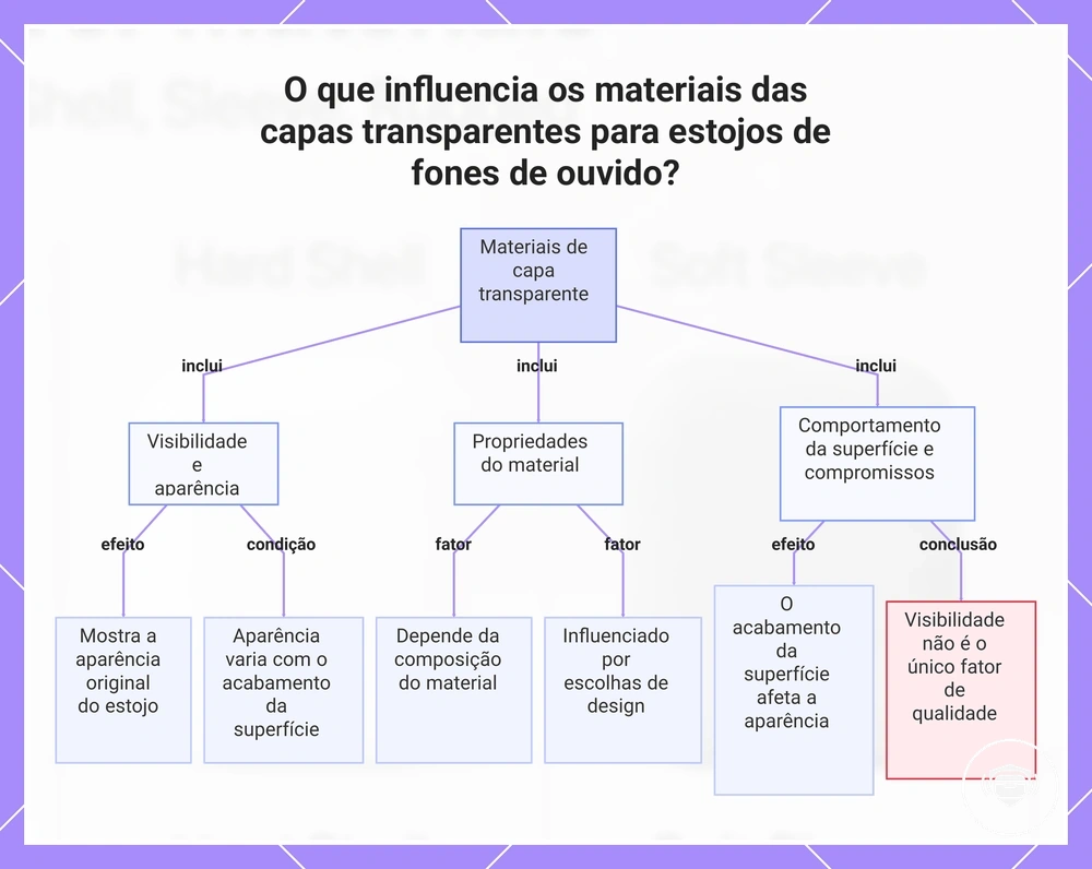 O que influencia os materiais das capas transparentes para estojos de fones de ouvido?