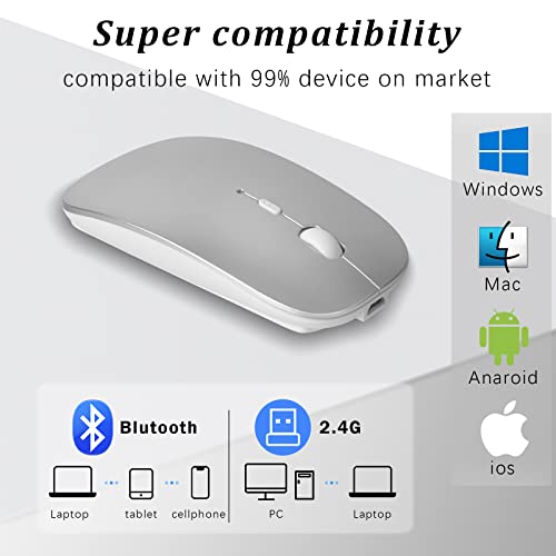 Souris Bluetooth Slim rechargeable rechargeable pour ordinateur – Image 2