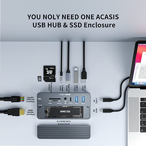 Hub USB-C ACASIS 10-en-1 avec boîtier SSD, – Image 2