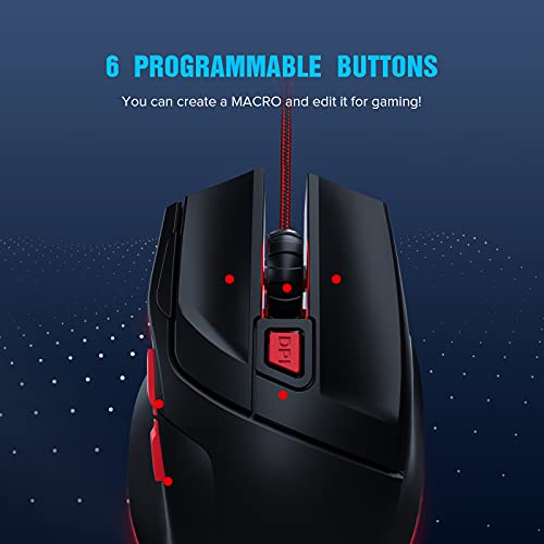 GTRACING Souris Gamer Filaire 7200 Dpi 6-2