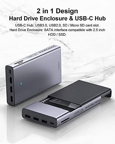 Hub USB-C Hagibis avec boîtier de disque – Image 2