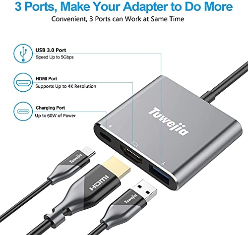 Adaptateur multiport USB C vers HDMI Tuwejia – Image 2