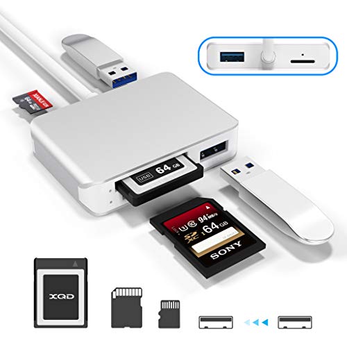 Lecteur de Carte USB/USB C XQD SD,Adaptateur Lecteur de Carte mémoire XQD  SD à Double Fente USB 3.0 Haute Vitesse Compatible avec Carte Sony G/M