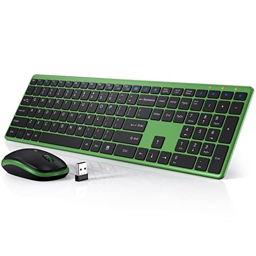 Clavier sans fil,2.4G sans fil silencieux jeu clavier et souris rond keycap  clavier souris de jeu pour Macbook PC Gamer ordinateur portable clavier