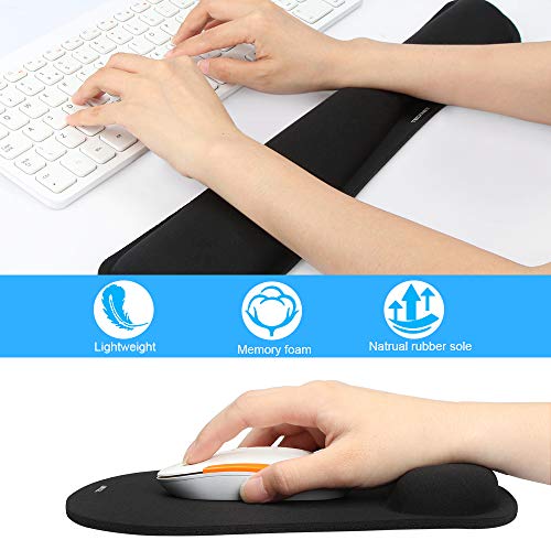 Repose-poignet Ergonomique En Mousse Mémoire - Pour Ordinateur Portable Et Souris - Soulage Les Douleurs Et Le Syndrome Du Canal Carpien