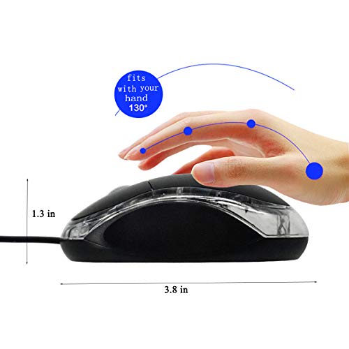 SOONGO Souris d'ordinateur Mini USB Filaire Souris – Image 2