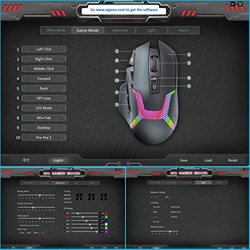 NYIEFADA Souris Gamer Filaire RVB Ergonomique 12000-2