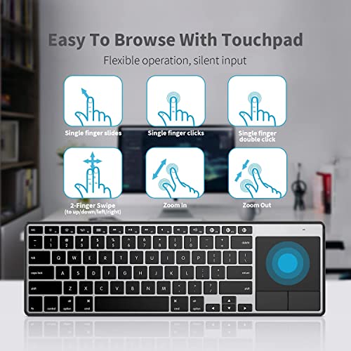 NIXIUKOL Clavier Bluetooth avec pavé tactile pour – Image 2