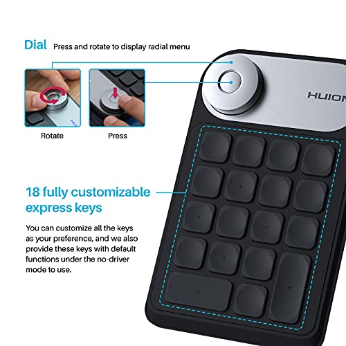 HUION Mini KeyDial KD100 Clavier de raccourci-2