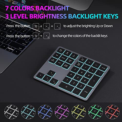 Doohoeek Clavier numérique rétroéclairé Bluetooth pour ordinateurs – Image 2