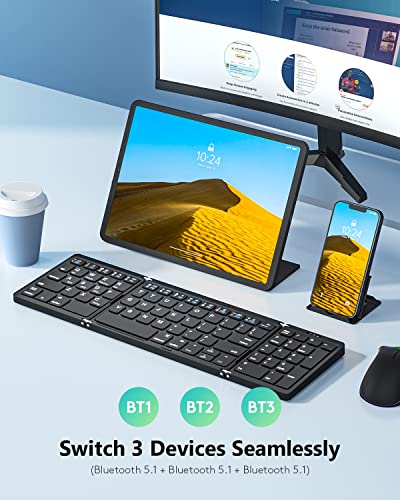 Clavier Bluetooth pliable multi-appareils Samsers avec clavier – Image 2