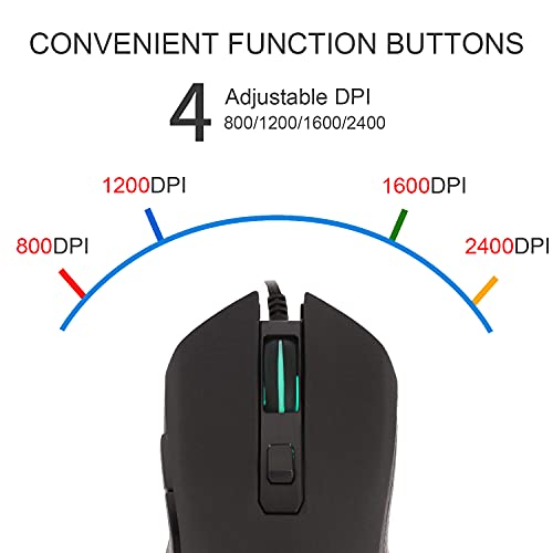 Huifen Souris de jeu filaire USB C