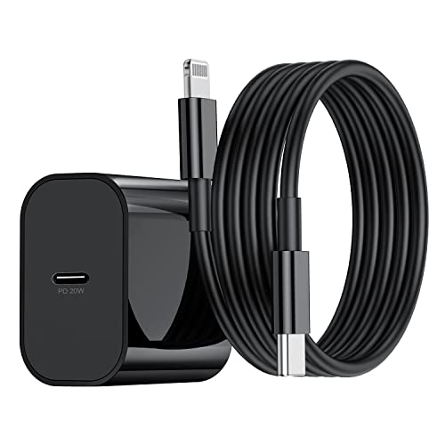 Chargeur iPhone 12 13 [Certifié Apple MFi], bloc chargeur Apple, chargeur  mural rapide USB-C 20 W avec câble Apple USB C vers Lightning 3 pieds,  compatible iPhone 13 12 11 Pro/Mini/Pro Max/X/XR/8/iPad