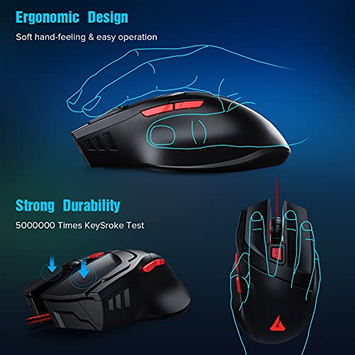 GTRACING Souris Gamer Filaire 7200 Dpi 6-5